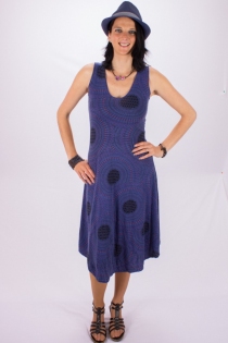 Robe Papaya longue Mandala Circle bleu imprim&eacute; mandala