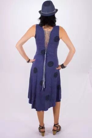 Robe Papaya longue Mandala Circle bleu � motif circulaire