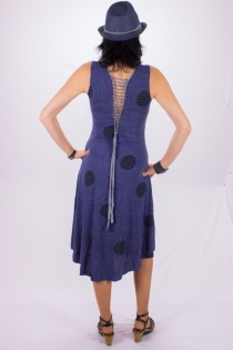 Robe Papaya longue Mandala Circle bleu robe boh&egrave;me