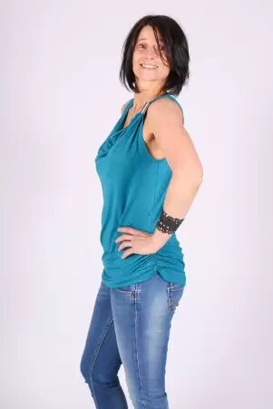 Top Andamaya Bleu p�trole top bleu profond nuance sophistiqu�e