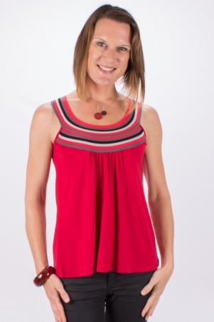 Top Liloo uni Rouge top uni rouge vibrant