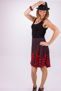 Robe Paquita courte Digital Flower rouge &agrave; fleurs