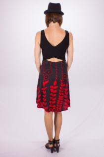 Robe Paquita courte Digital Flower rouge style boh&egrave;me