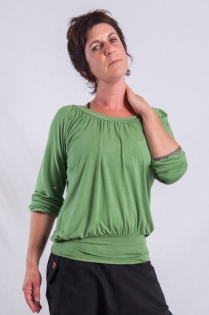 Top blousant Yogya Vert Amande