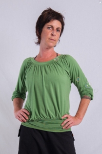 Top blousant Yogya Vert Amande