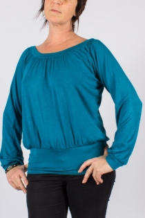 Top blousant Yogya Bleu p&eacute;trole