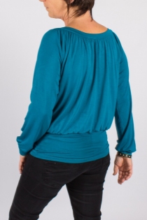 Top blousant Yogya Bleu p&eacute;trole