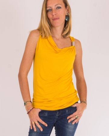 Top Andamaya Moutarde top jaune moutarde style r�tro