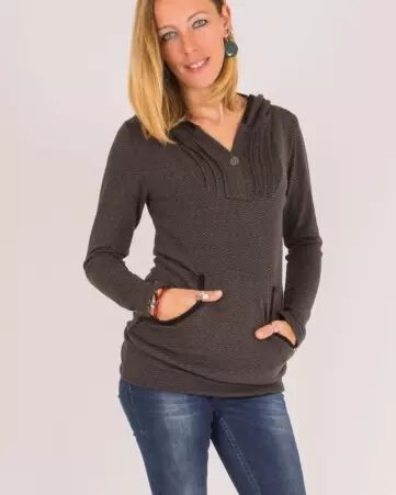 Sweat Nova Stripes Gris sweat ray� gris esprit graphique