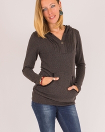 Sweat Nova Stripes Gris sweat gris &agrave; motifs lignes modernes