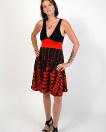 Robe Nouna Digital Flower rouge &agrave; fleurs