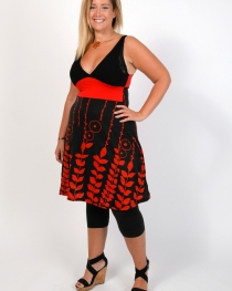 Robe Nouna Digital Flower rouge imprim&eacute; vibrant