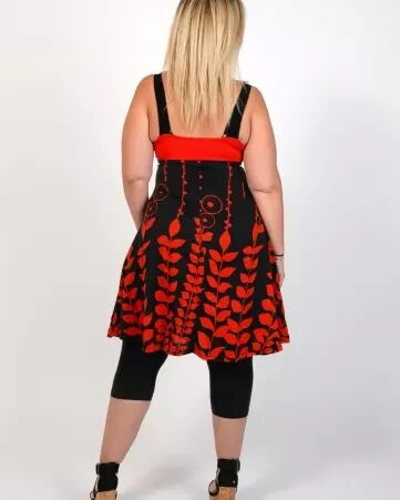 Robe Nouna Digital Flower rouge imprim� vibrant
