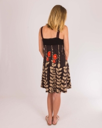 Robe Nouna Digital Flower brun robe fluide