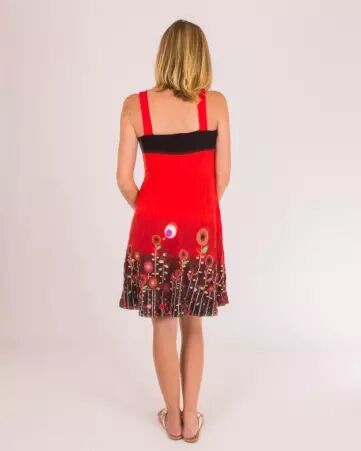 Robe Nouna Jungle Paradise rouge exotique