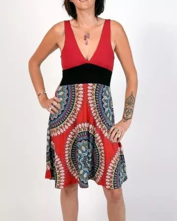 Robe Nouna Big Mandala rose � motif mandala