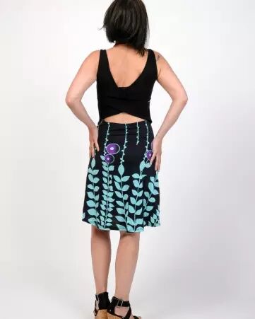 Robe Paquita courte Digital Flower bleu imprim� floral
