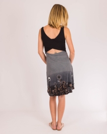 Robe Paquita courte Jungle Paradise gris imprim&eacute; v&eacute;g&eacute;tal