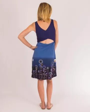 Robe Paquita courte Jungle Paradise bleu imprim� tropical