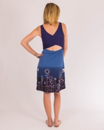 Robe Paquita courte Jungle Paradise bleu style boh&egrave;me