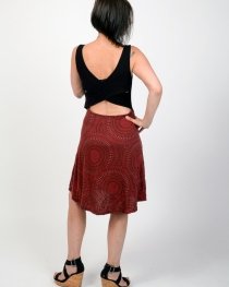 Robe Paquita courte Mandala Circle rouge style boh&egrave;me