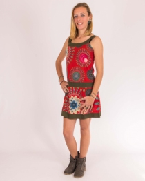 Robe Maria Desigual Rouge robe boh&egrave;me color&eacute;e
