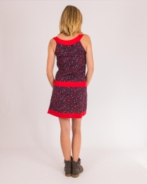 Robe Maria Bleu et Rouge robe boh&egrave;me contrast&eacute;e