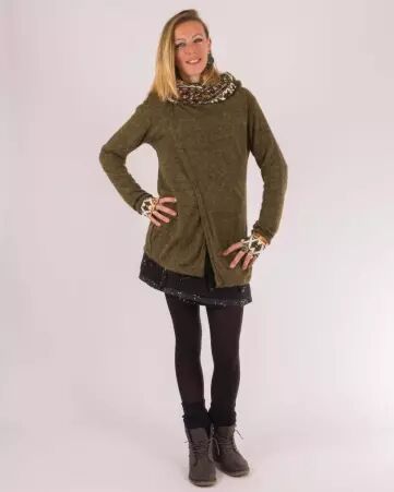Gilet Madura� Hoodie Kaki pi�ce cosy � la ligne actuelle et aux finitions propres