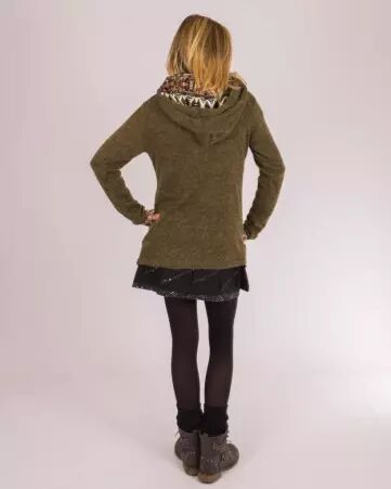 Gilet Madura� Hoodie Kaki pi�ce cosy � la ligne actuelle et aux finitions propres