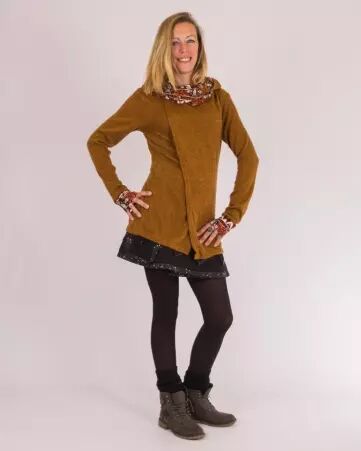 Gilet Madura� Hoodie Camel v�tement chaud � la coupe fluide et au style contemporain