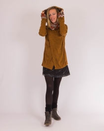 Gilet Madura&iuml; Hoodie Camel v&ecirc;tement chaud &agrave; la coupe fluide et au style contemporain