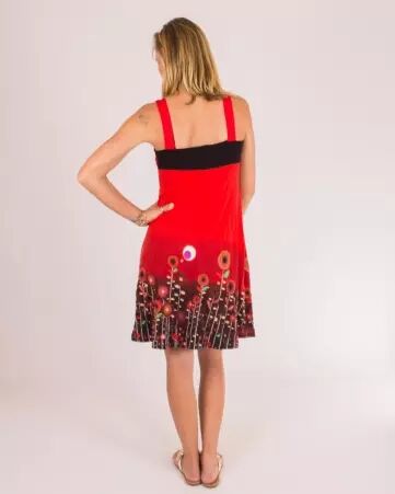 Robe Nouna Jungle Paradise rouge exotique