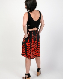 Robe Paquita courte Digital Flower rouge robe fluide