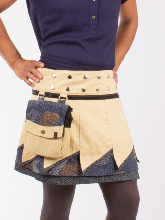 Jupe r�versible Jag Design Honey courte pi�ce mode r�versible au style color� et chaleureux