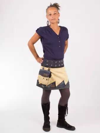 Jupe r�versible Jag Design Honey courte pi�ce mode r�versible au style color� et chaleureux