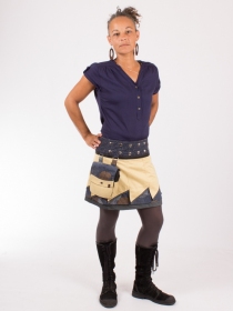 Jupe r&eacute;versible Jag Design Honey courte cr&eacute;ation textile originale &agrave; l'esth&eacute;tique affirm&eacute;e