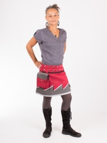 Jupe r&eacute;versible Jag Design Madras courte jupe r&eacute;versible courte &agrave; l'imprim&eacute; Madras dynamique