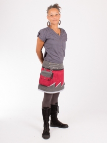 Jupe r&eacute;versible Jag Design Madras courte mod&egrave;le r&eacute;versible &agrave; la silhouette moderne