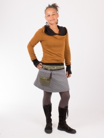 Jupe r&eacute;versible Jag Design Olivine courte jupe r&eacute;versible courte au motif Olivine v&eacute;g&eacute;tal