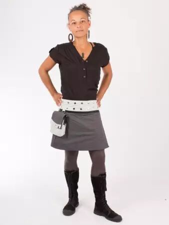 Jupe r�versible Jag Design Puritain grey courte cr�ation textile au design �quilibr�