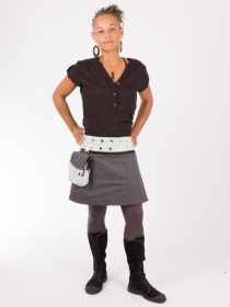 Jupe r&eacute;versible Jag Design Puritain grey courte jupe r&eacute;versible courte au motif Puritain gris