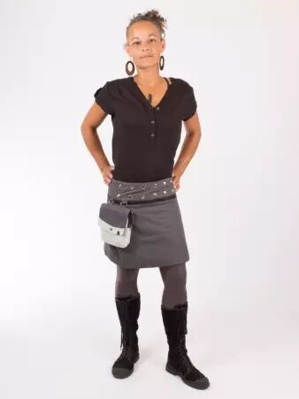 Jupe r�versible Jag Design Puritain grey courte cr�ation textile au design �quilibr�
