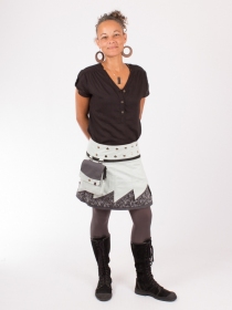 Jupe r&eacute;versible Jag Design Puritain grey courte pi&egrave;ce mode r&eacute;versible au style structur&eacute;