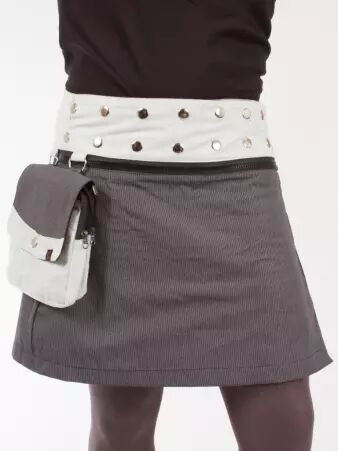 Jupe r�versible Jag Design Puritain grey courte cr�ation textile au design �quilibr�