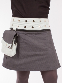 Jupe r&eacute;versible Jag Design Puritain grey courte cr&eacute;ation textile au design &eacute;quilibr&eacute;