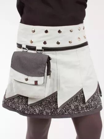 Jupe r�versible Jag Design Puritain grey courte cr�ation textile au design �quilibr�