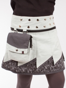 Jupe r&eacute;versible Jag Design Puritain grey courte mod&egrave;le court au rendu textile &eacute;l&eacute;gant