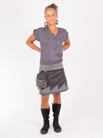 Jupe r&eacute;versible Jag Design Stretch Limo courte cr&eacute;ation textile r&eacute;versible au design tendu