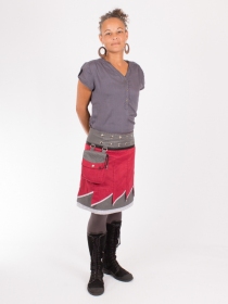 Jupe r&eacute;versible Jag Design Madras longue cr&eacute;ation textile fluide au design affirm&eacute;