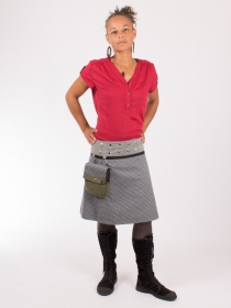 Jupe r&eacute;versible Jag Design Olivine longue v&ecirc;tement f&eacute;minin fluide &agrave; l'allure naturelle